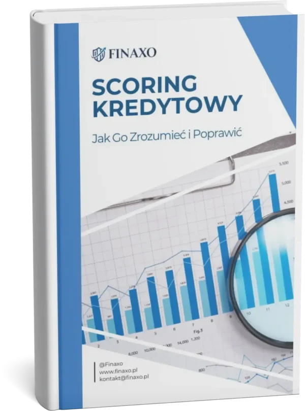 Okładka e-booka „Scoring Kredytowy – Jak Go Zrozumieć i Poprawić” z wykresem punktów scoringu BIK