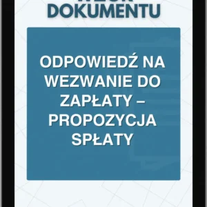 Odpowiedź na wezwanie do zapłaty – propozycja spłaty