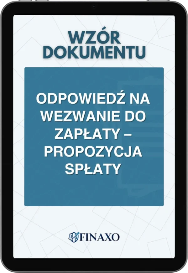 Odpowiedź na wezwanie do zapłaty – propozycja spłaty